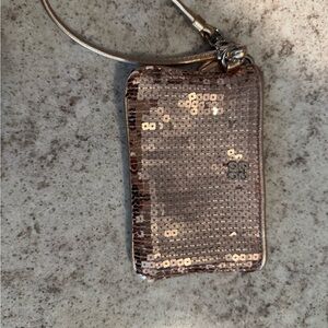 Coach Sequin Wristlet in Gold